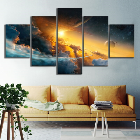 Wall Art Canvas Painting 5 Pieces Fantasy Space Landscape Character Poster Home Decor Children Room Modular Pictures Print ► Photo 1/5
