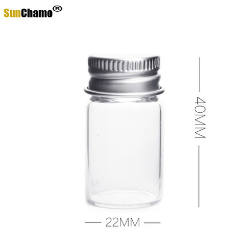 7ml 22x40mm Leak Proof Clear Glass Bottles Jars with Aluminum Bottle Cap for DIY Wish Message Sample Perfume Nail Art Vials ► Photo 1/6