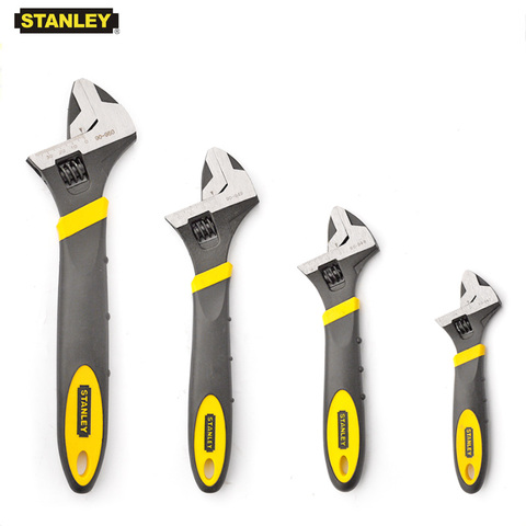 Stanley 1-piece professional wide open bi-material rubber handle adjustable head wrenches spanner inch mm multi tool black Cr-V ► Photo 1/4