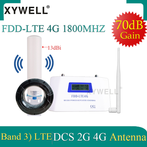 70dB Gain cellular signal booster 1800 gsm repeater FDD LTE GSM 1800Hz Band3 4G DCS LTE 1800 Mobile Signal Booster 4G Amplifier ► Photo 1/6