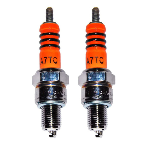 2pcs High Performance 3 Electrode Iridium Spark Plug 10mm For Scooter Atv Quads For GY6 50cc 110cc 125cc 150cc ► Photo 1/6