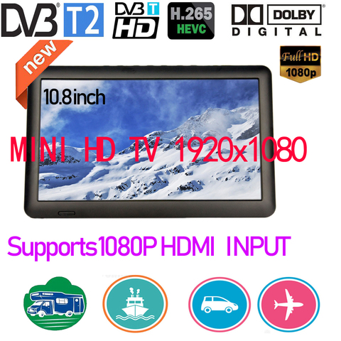 Leadstar HD 10.8 Inch LED  DVBT2/DVBT Analog Portable Mini Tv Support H265/Hevc Dolby Ac3 HDMI INPUT For Home Car Boat Outdoor ► Photo 1/6