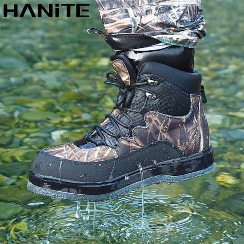 HANITE Fashion Camo Men's Fishing Wading Shoes, Breathable Boots for Water and Outdoor Sports,Felt sole or Rubber Sole Available ► Photo 1/6