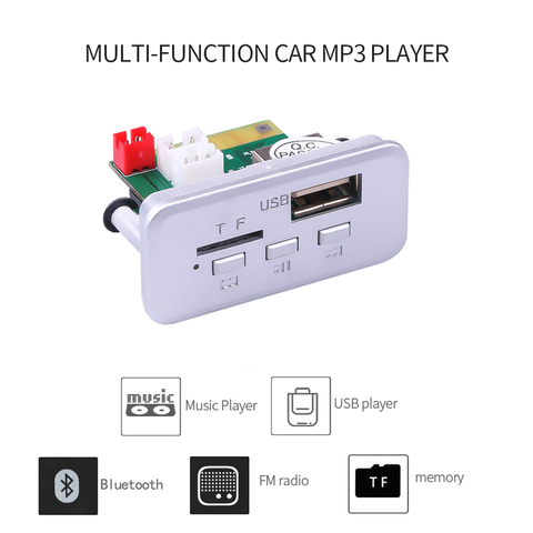 KEBIDU 5V 12V Car MP3 Player Decoder Board Audio Module Wireless FM Receiver Radio WMA FM TF USB 3.5mm AUX For Car accessories ► Photo 1/6