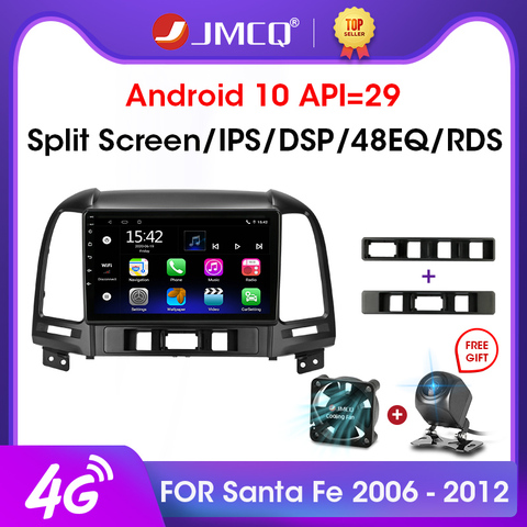 JMCQ Android 9.0 2GB+32GB DSP Car Radio Multimidia Video Player Navigation GPS For Hyundai Santa Fe 2 2006-2012  2din Head Unit ► Photo 1/6