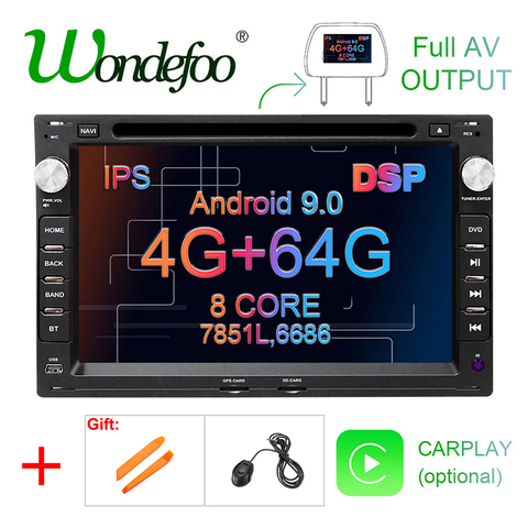 GBUS DSP IPS 64G Android 9 Car GPS For VW PASSAT B5 B4 JETTA BORA GOLF 4 SHARAN POLO MK5 MK4 MK3 T5 TRANSPORTER for Peugeot 307 ► Photo 1/6