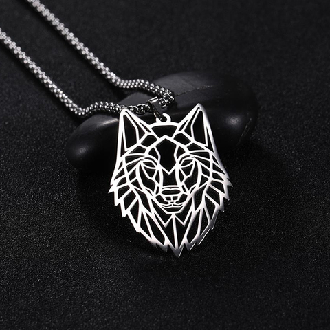 Teamer Wolf Necklace for Men Stainless Steel Necklace Women Animal Pendant Fox Beer Dog Heart Box Chain Punk Fashion Jewelry ► Photo 1/6