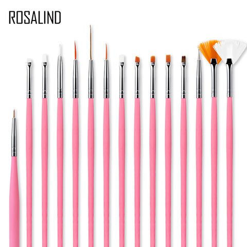 ROSALIND 15 Pcs/Set Nail Brushes For Manicure Design Tool Set 3D Gel Acrylic Brushes Liner Pen Nail Art Brush For Nails Drawing ► Photo 1/6