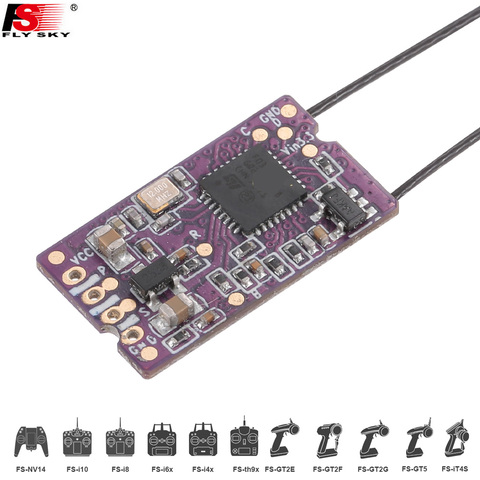 Flysky FS-X14S 2.4G PPM i-BUS S-BUS 14CH Dual Antenna One way Receiver For RC Drone FS-NV14 FS-I6X FS-I6 I6S I6X ► Photo 1/6