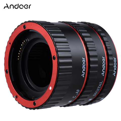 Andoer Colorful Metal TTL Auto Focus AF Macro Extension Tube Ring for Canon EOS EF EF-S 60D 7D 5D II 550D Red ► Photo 1/6