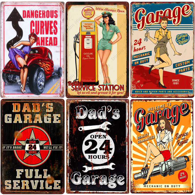 Vintage Metal Bar Poster Retro Tin Sign Man Cave Garage Customization Wall Decor 