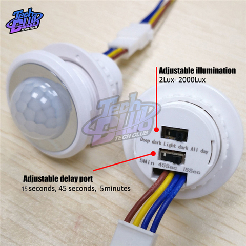 AC 85-AC 265V Adjustable PIR Infrared Ray Motion Sensor Switch Time delay  detector switching For Home Lighting LED Lamp ► Photo 1/6