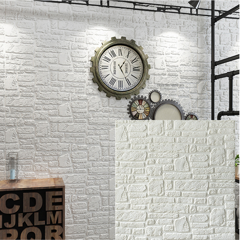 Self adhesive 3D Wallpaper Waterproof TV Background 3D wall stickers Living Room Wallpaper Bedroom Decoration brick Wallpaper ► Photo 1/6