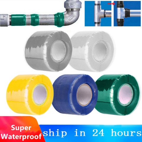 Silicone Waterproof изолента Repair Tape Rescue Self Fusing Wire Hose Black Transparent Film Tape Duct Tape силиконовая лента ► Photo 1/5