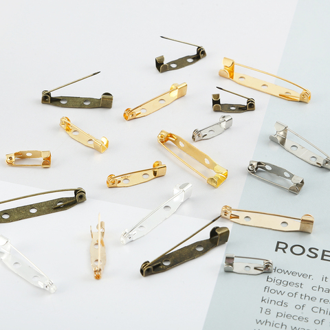 10/20/30/50pcs Gold Brooch Clip Base Metal Pins 15-35mm Safety Pins Brooch Setting Pin Holder DIY Jewelry Making Supplies ► Photo 1/6