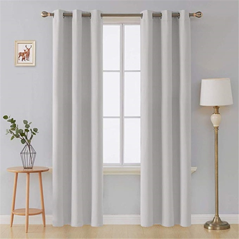 White Thermal Insulated Blackout Curtains for Living Room bedroom gray thick window curtain treatment ► Photo 1/6