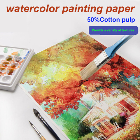 watercolor painting paper with rough fine medium texture washable wear-resistant scratch-resistant,  dry and wet art creation ► Photo 1/6