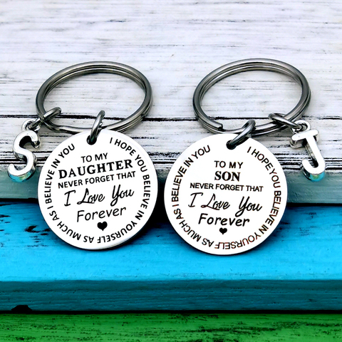 To My Son Daughter I Love You Forever Inspirational Gift Keychain,  Best Gift Idea for Son Daughter Stocking Stuff Gifts ► Photo 1/6