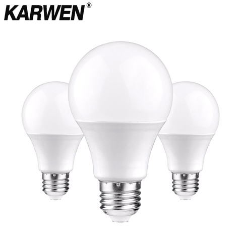 KARWEN LED Bulb Lamps E27 E14 Light Bulb 220V-240V Smart IC 3W 6W 9W 12W 15W 18W 20W High Brightness Lampada LED Bombillas ► Photo 1/6
