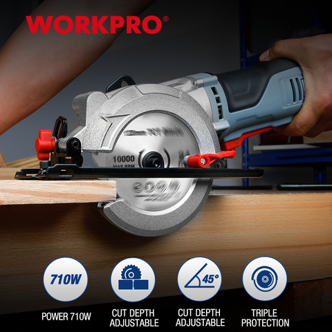 WORKPRO 710W Electric Mini Circular Saw Power Tools Multifunctional Electric Saw With TCT Blade and Diamond Blade Sawing Machine ► Photo 1/6
