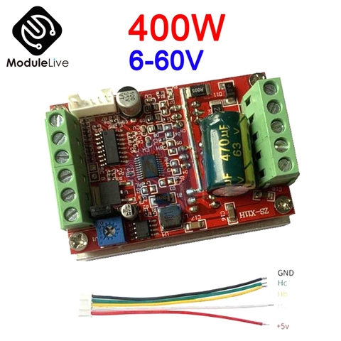 DC 6V-60V 400W BLDC Three-phase DC Brushless Motor Controller PWM Hall Motor Control Driver Board 12V 24V 48V Forward Reverse ► Photo 1/4