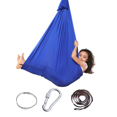 Kids adult Cotton Outdoor Indoor Swing Hammock for Cuddle Up To Sensory Child Therapy Soft Elastic Parcel Steady Seat Swing ► Photo 1/6