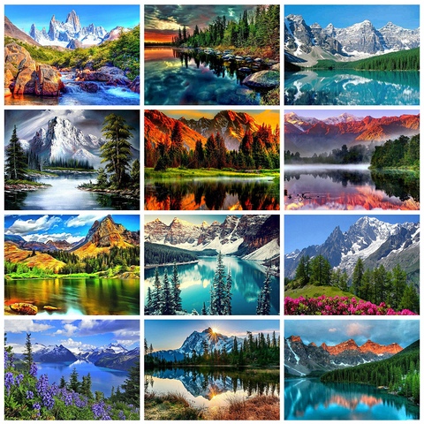 Evershine 5D DIY Diamond Painting Mountain Cross Stitch Scenery Full Square Rhinestones Embroidery Mosaic Full Layout Home Decor ► Photo 1/6