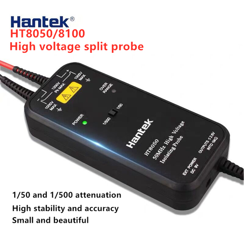 Hantek Oscilloscope high voltage isolated differential probe 50MHZ-100MHZ bandwidth 1/50 1/500 two-stage attenuation HT8050/8100 ► Photo 1/6