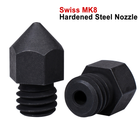 High Quality Swiss MK8 Hardened Steel Nozzle M6 1.75MM Filament 3D Printer Parts for J-head hotend CR10 heat block ender3 ► Photo 1/6