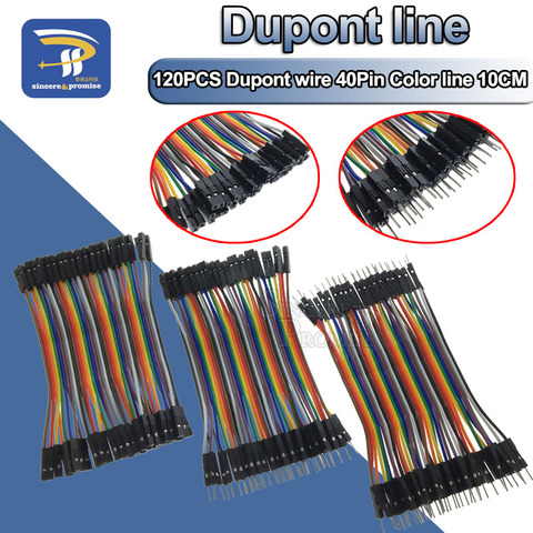 Dupont Line 120pcs 10CM 40Pin Male to Male + Male to Female and Female to Female Jumper Wire Dupont Cable for Arduino DIY KIT ► Photo 1/6