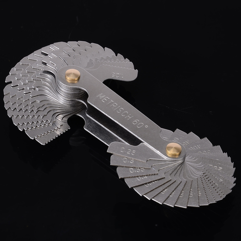 52Pcs Blade Screw Thread Tooth Pitch Cutting Steel Gauge Measuring Tool 55 Degree & Metric 60 Degree Gauging Tools ► Photo 1/6