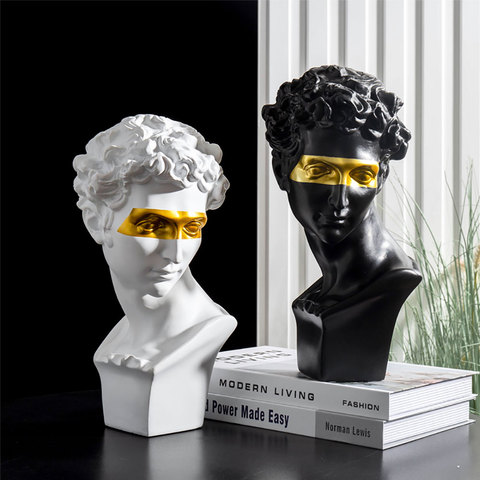 Creative Resin Figure Sculpture Black and White David Sculpture Statue Model Nordic Decoration Home Living Room Decoration ► Photo 1/6