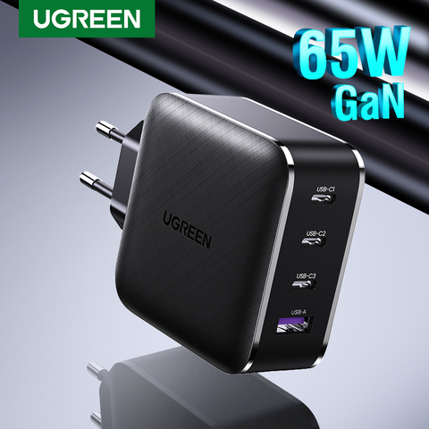 Ugreen 65W GaN Charger 4 Port Quick Charge 4.0 3.0 Type C PD USB Charger QC 4.0 3.0 Wall Fast Charger for iPhone Xiaomi Laptop ► Photo 1/6