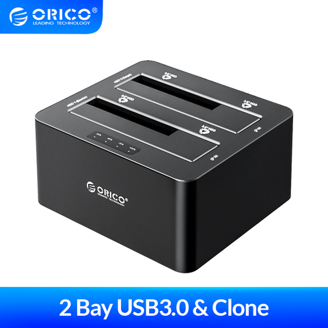 ORICO 2 bay 2.5 3.5 inch USB3.0 to SATA HDD Docking Station with Offline Clone HDD Case Support UASP Protocol 16TB HDD Encosure ► Photo 1/6