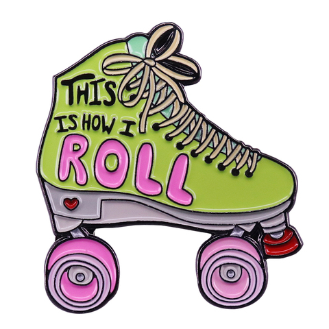 This is how I roll roller skates enamel pin retro skating brooch ► Photo 1/3