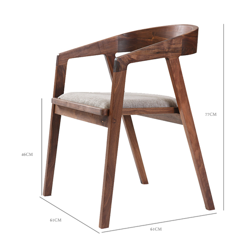 Nordic solid wood dining chair wrought iron modern minimalist restaurant backrest home desk  computer  leisure office ► Photo 1/1