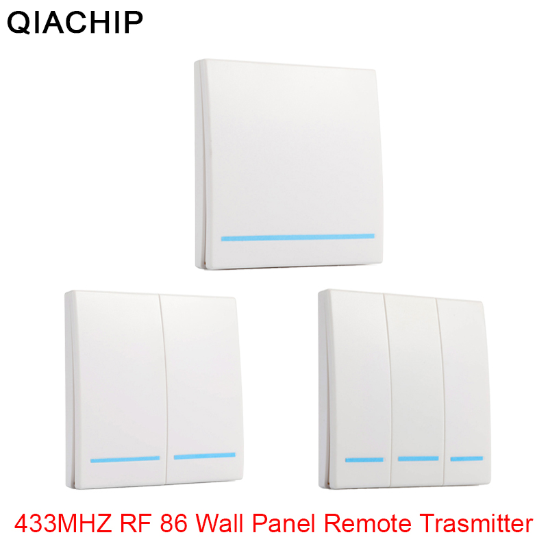 433MHZ RF Wireless Switch+86 Wall Panel Transmitter Remote Control 1/2/3 Button 