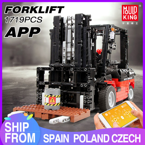 MOULD KING MOC High-Tech City Engineering Vehicles RC Forklift Mk II Truck Building Blocks Bricks Kids DIY Toys Birthday Gifts ► Photo 1/6