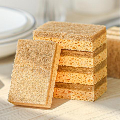 8 Pcs 2-Sided Wood Pulp Cotton Scouring Pad Dishwashing Sponge Pad Household Kitchen Absorbing Water Non-stick Oil Dish Towel ► Photo 1/6