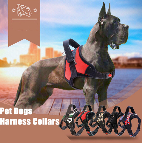 Large pet Dog Harness All Weather Service Nylon Dog Vest Padded Adjustable Safety Vehicular Lead For Dogs Pet ► Photo 1/6