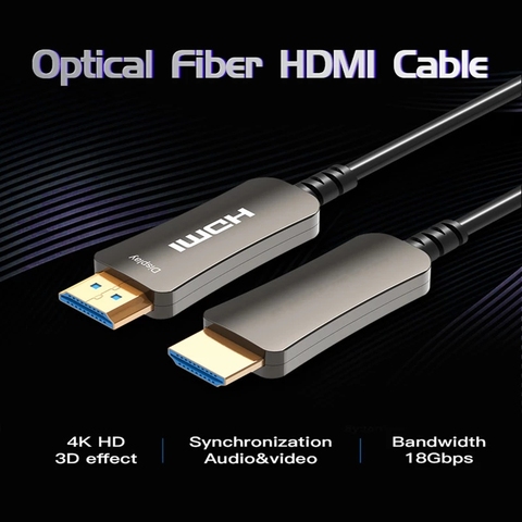 HDMI Optical Fiber Cable HDMI to HDMI 10M 30M 50M 100M 4k @ 60Hz for HDR TV LCD Laptop PS3 Projector Compute HDMI ► Photo 1/6