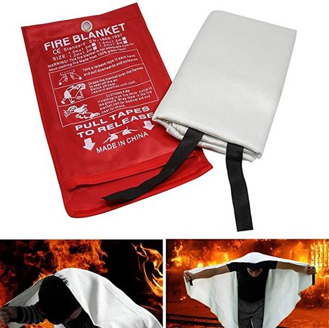 Sealed Fire Blanket Home Safety Fighting Fire Extinguishers Tent Boat Emergency Survival Fire Shelter Safety Cover 1M x 1M ► Photo 1/6