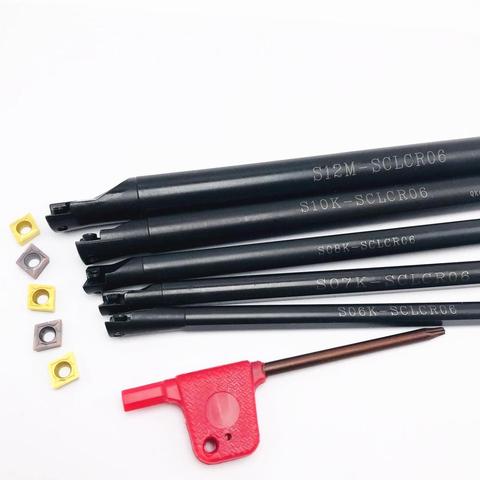S06K S07K S08K S10K S12M SCLCR06 internal turning tool holder, CNC boring bar SCLCR 95 degree tool holder CCMT060204 carbide ► Photo 1/6