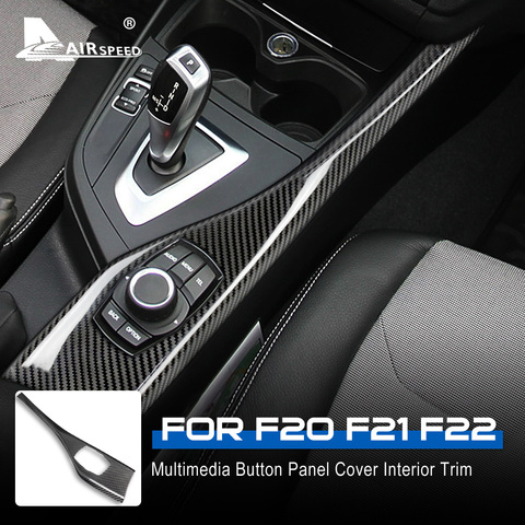 AIRSPEED LHD for BMW 1 2 Series F20 F21 F22 Accessories Real Carbon Fiber Sticker Car Multimedia Knob Panel Cover Interior Trim ► Photo 1/6