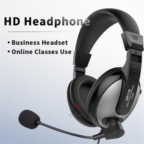 Online Class Headphones Winss 3.5mm Wired Gaming Headphones Over Ear Game Headset Isolation Noise Earphone With Microphone Stand ► Photo 1/6