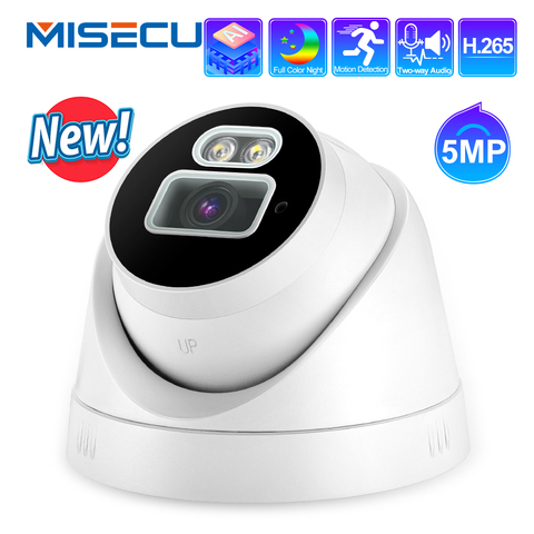MISECU H.265 5MP Indoor Dome POE IP Camera Smart Ai Face Detection Color Night Vision Video Surveillance Onvif For Nvr System ► Photo 1/6