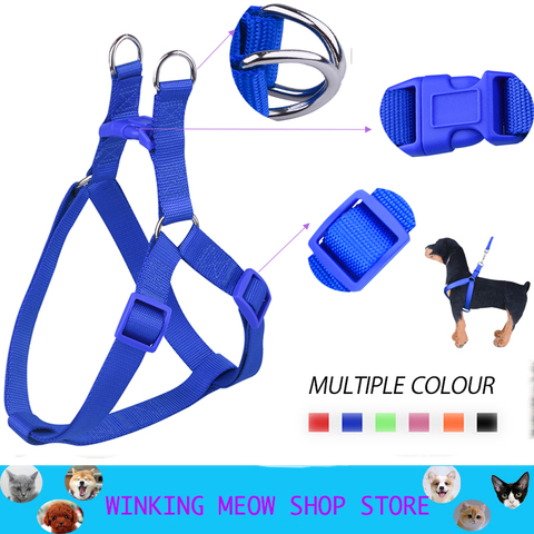 Nylon Pet Dog Harness No Pull Adjustable Dog Leash Vest Classic Running Leash Strap Belt for Small and Medium Dogs S-L ► Photo 1/6