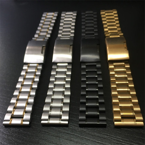 14mm 16 18mm 19mm 20mm 21mm 22mm 24mm 26mm Wristbands Stainless Steel Watch Straps Folding Buckle With Tool Watches Accessories ► Photo 1/6