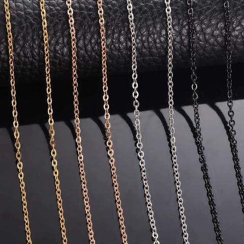 Wholesale 10pcs/lot Chains Necklace 1.5mm/2mm Men Women Gold/Steel/Black Stainless Steel Link Cuban Chain Necklaces For Jewelry ► Photo 1/5