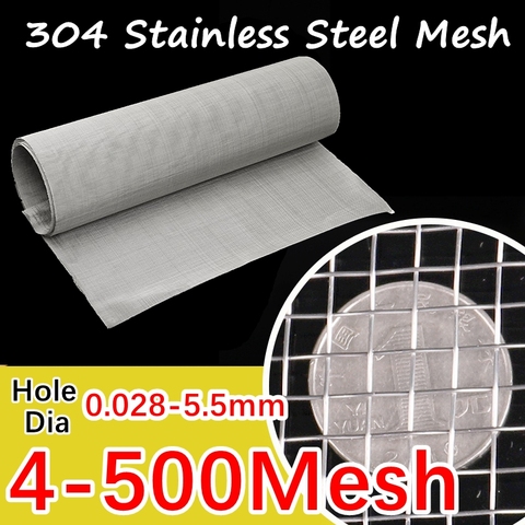 100x50cm 304 Stainless Steel Wire Mesh Filter Net 4-500M Metal Front Repair Fix Woven Mesh Filtration Screen Sheet Tool Parts ► Photo 1/6